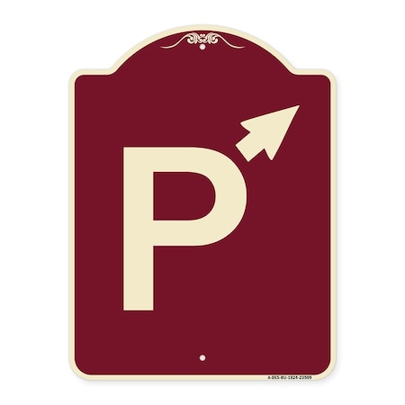 P Symbol With Up Arrow Pointing Right Heavy-Gauge Aluminum Architectural Sign